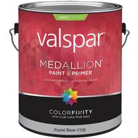 [027.0004108.007] Valspar Medallion 100% Acrylic Paint &amp; Primer Satin Exterior House Paint, Pastel Base, 1 Gal.