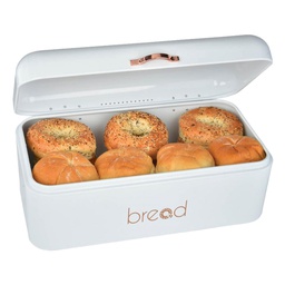 [ELD33055] Elle Decor Bread Box, White / Rose Gold