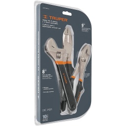 [JGO-PEPI-3] ****Truper Plier &amp; Adjustable Wrench Set, 3 pc