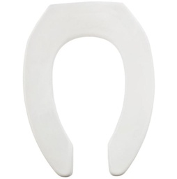 [1955CT 000] Mayfair Commercial STA-TITE Elongated Open Front White Molded Plastic Toilet Seat