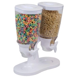 [CD47842] Home Basics Double Cereal Dispenser, White