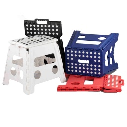 [FS49038] Home Basics Large Folding Step-Stool Plastic with Non-Slip Dots, Assorted Colours