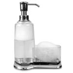 [SD37028] Home Basics Soap Dispenser with Sponge Holder, Plastic/ Chrome