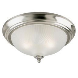 [64306] Westinghouse 3-Light Indoor Flush-Mount Ceiling Fixture, Brushed Nickel with Frosted Swirl Glass