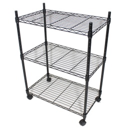 [RHSC16241] Royal Homes Mobile Shelving Cart - 600*350*H760/810 mm - Black