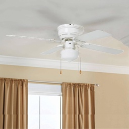 [515604] Home Impressions Ceiling Fan w/ Light Kit 42 In White. (C.F.M - 3000)