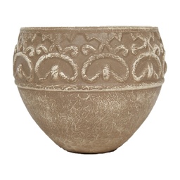 [HG 18-177/3  CHCPP17161] ****Classy Homes Set of 3 Ceramic Plant Pots Bronze Motif