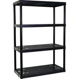 [91063MAXIT-1C-30] Gracious Living 4-Shelf Heavy Duty Ventilated Shelving Unit, Black (Holds up to 600 lbs)