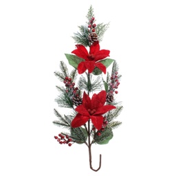 [831-MX2467-21DEC006] ****Miro Poinsettia 2pc Red Hanging