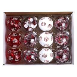 [831-XB045RW-TIN] ****Miro Christmas Balls 10cm/ 4in