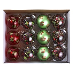 [831-XB045RGR-TIN] Miro Christmas Balls 10cm/ 4in