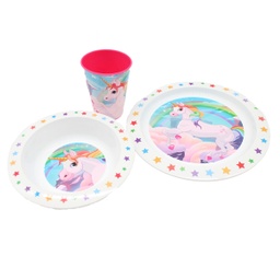 [29049] ****Disney Kids 3pc Dinnerware Set Unicorns