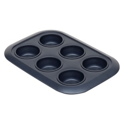 [MG51757] ****Michael Graves Design Non-Stick 6-Cup Muffin Pan, Carbon Steel Indigo