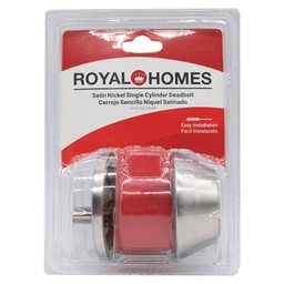 [D101 SN RHSCDG19988] ****Royal Homes Single Cylinder Deadbolt Satin Nickel