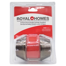 [D102 AB RHSCDS19992] ****Royal Homes Double Cylinder Deadbolt Antique Brass