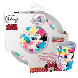 [51150] ****Disney Kids 3-pc Microwavable Set - Bowl, Plate &amp; Tumbler - Minnie Feel Good