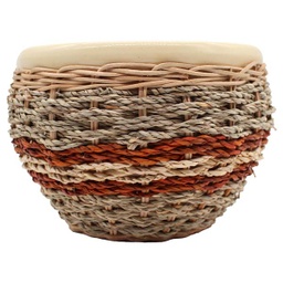 [HG 18-131/3 L CHCPP20159] ****Classy Homes Ceramic Plant Pots Seagrass L