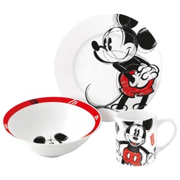 [78175] ****Disney Mickey 3pc Ceramic Snack Set