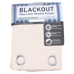 [715-N20-05436] Home Living Blackout Window Curtain Faux Linen 52x90in