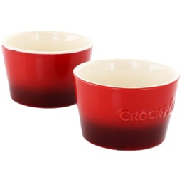 [124394.02] ****Crock-Pot Artisan 2pc Ramekin Set 8oz Gradient Red Stoneware