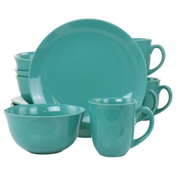 [127269.12] Gibson Home Mercer 12pc Dinnerware Set Green Stoneware