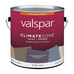 [044.0027200.007] Valspar ClimateZone Paint &amp; Primer Semi-Gloss Exterior, White