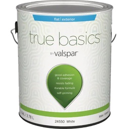 [080.0024550.007] ****True Basics by Valspar Flat Exterior House Paint, 1 Gal., White