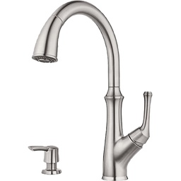 [F5297TAS] Pfister Tamera 1-Handle Pull-Down Kitchen Faucet With Soap Dispenser, Stainless Steel