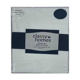 [709-SOLIDPDQ-Q CHQSSU24078] Classy Homes Solid Queen Sheet Set 4pc