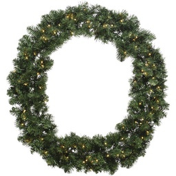 [9690061] Everlands Imperial 19 In. 40-Bulb Warm White LED Soft Needle Pine Prelit Wreath