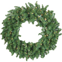 [447104] Gerson 36 In. 150-Bulb Clear Incandescent Canadian Pine Prelit Wreath