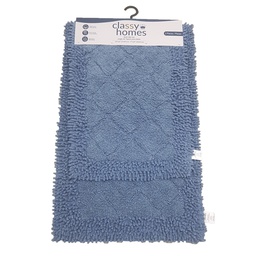 [736-1400187BLU CHBMS24211] Classy Homes Bath Mat Set