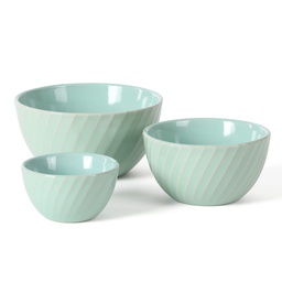 [128904.03] Martha Stewart Eagleson 3pc Mini Bowl Set - Martha Blue 5in, 4in &amp; 3in