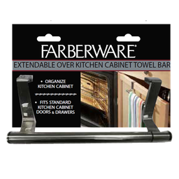 [FAR7650] Farberware Extendable Over-Cabinet Towel Bar 9.8 In. (extends to 15.8 In.)