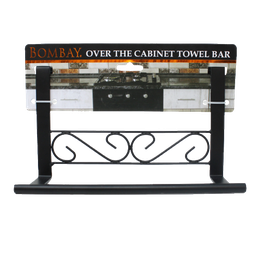 [BR35896] Bombay Over-the-Cabinet Decorative Towel Bar 9.3 x 3.2 x 6.3in, Blk