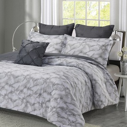 [15223MARBLE-Q / BCSQ41620] Morgan Collection 6pc Queen Comforter Set, Marble