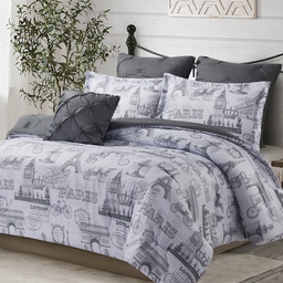 [15223BON-Q / BCSQ41624] Brighton Home Collection 6pc Queen Comforter Set, Bon Voyage