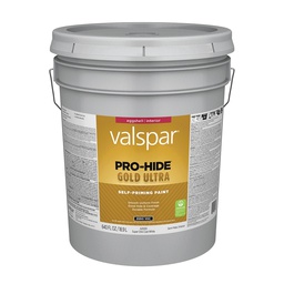 [028.0062000.008] Valspar Pro-Hide Gold Ultra Zero VOC Latex Eggshell Interior Wall Paint, Super One-Coat White, 5 Gal.