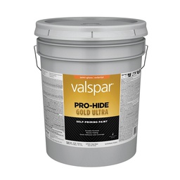 [028.0067003.008] Valspar Pro-Hide Gold Ultra Latex Semi-Gloss Exterior House Paint, Clear Base, 5 Gal.