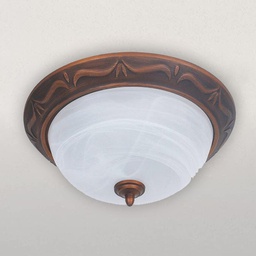 [D5562B-RW / 5562B-RW RHFMCL24806] Royal Homes Interior Flush Mount Ceiling Light 2xE27 40W, Rose Wood Finish