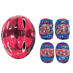 [J20-FL09-02SP] Spider-Man Helmet, Knee &amp; Elbow Pads - Small/ Medium