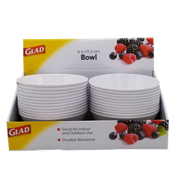 [GLD-70047] ****Glad Melamine Funnel Bowl 6in, White