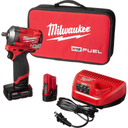 [2555-22] ****Milwaukee M12 FUEL 12V Lithium-Ion Brushless Cordless Stubby 1/2In. Impact Wrench Kit