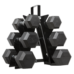 [GM-DMB879] Gym Master 46 Lb Rubber Dumbbell Set, Black - 2 x 5 Lb, 2 x 8 Lb, 2 x 10 Lb