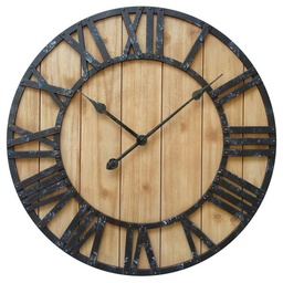 [38067] ****Westclox 16 In. Wall Clock Natural Wood Grain with Raised Roman Numerals