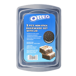 [OR1047] Oreo 3pc Bakeware Set with Plastic Lid 
