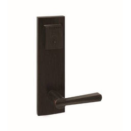 [91830-002 / 183SPEXSPL SQR] Baldwin Prestige Spyglass Single Cylinder Handle Entry Door Handleset Featuring SmartKey Security, Venetian Bronze