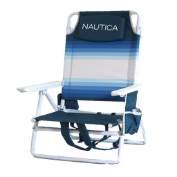 [NTBC22E Ombre Stripe Blue] Nautica Beach Chair 5-Position, Ombre Stripe Blue