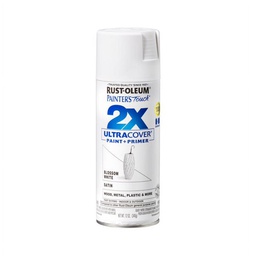 [346950] Rust-Oleum Painter's Touch 2X Ultra Cover Satin Paint + Primer Spray Paint 12 Oz., Blossom White