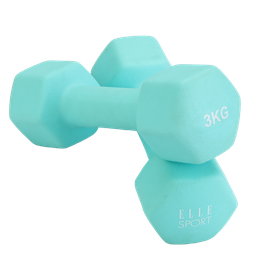 [SR0513N] Elle Sport Neoprene Dumbbells 3kg, Aqua - Pair